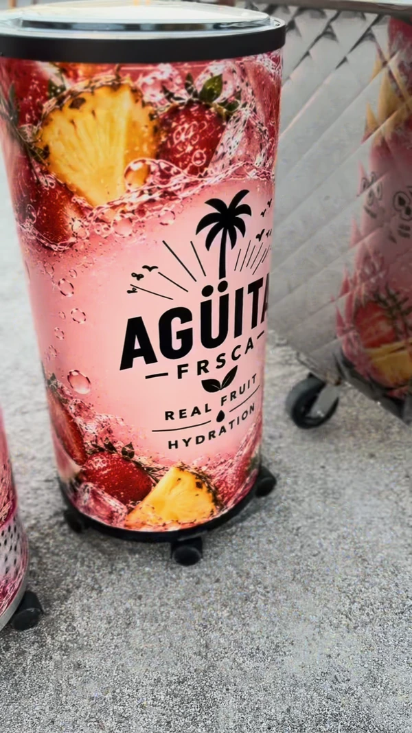 The brand’s fruit-covered Agüita FRSCA event dispenser